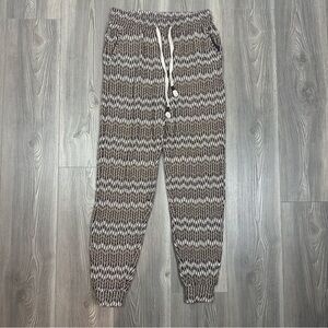 Anthropologie Saturday Sunday Jacquard Knit Joggers Women’s XS Brown Pattern